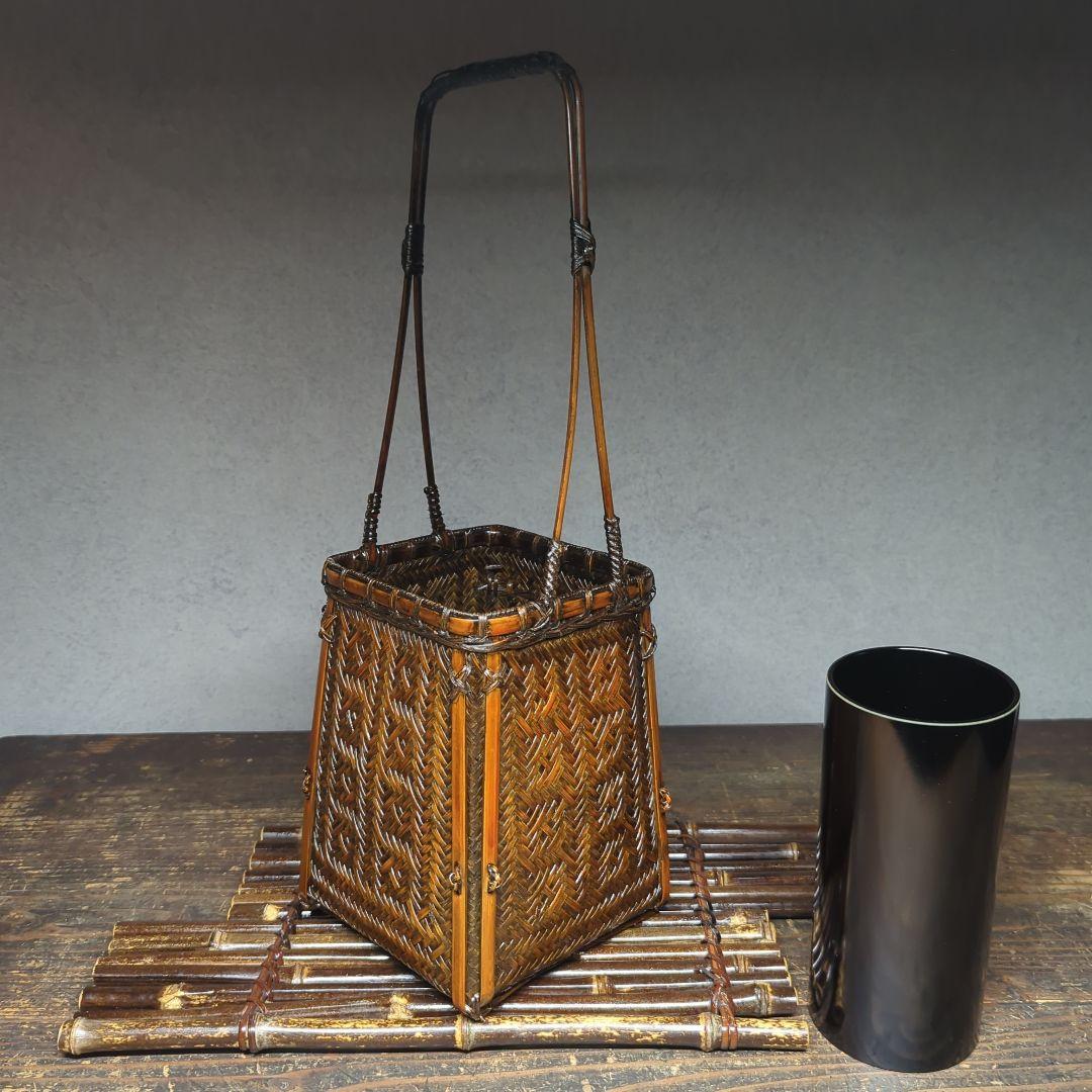 茶道具 華道具 竹細工 網代 竹籠 花籠 花器 花生け 竹製花台竹筏