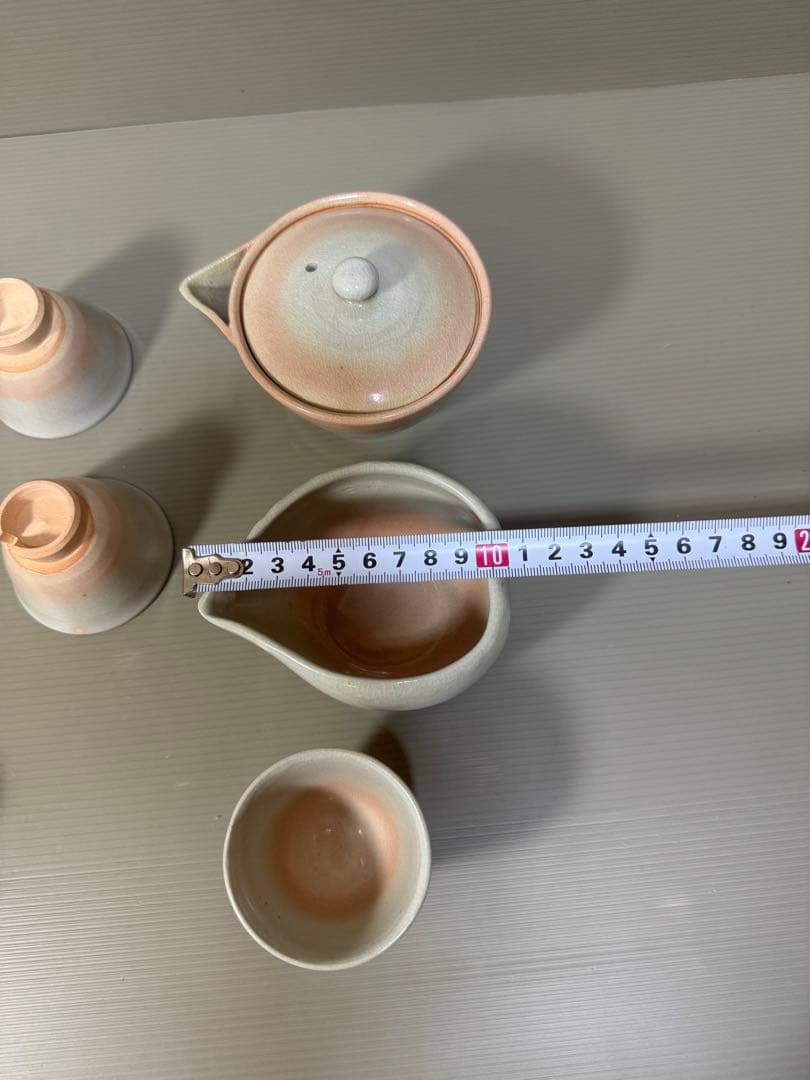 2239 萩焼 茶器セット 宝瓶1客 湯冷し1客 湯呑6客 未使用 美術品