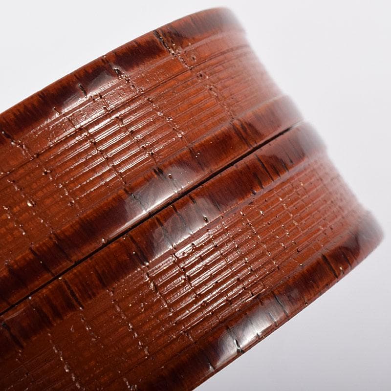 茶道具　京漆匠　平安象彦造　渦塗糸目　香合　共箱　V　R8619