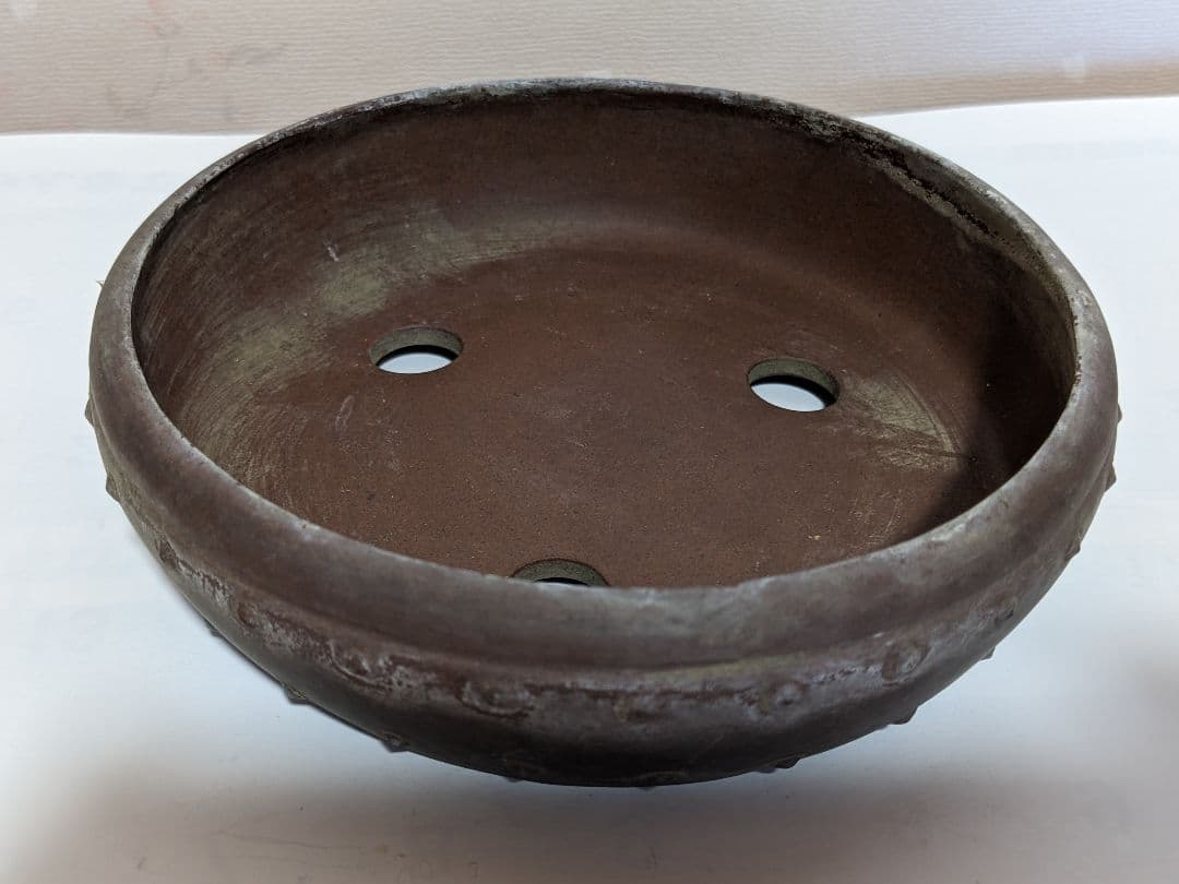 ♢中国古美術品 宜興窯賓山倣古 紫砂 紫泥 鋲打ち丸