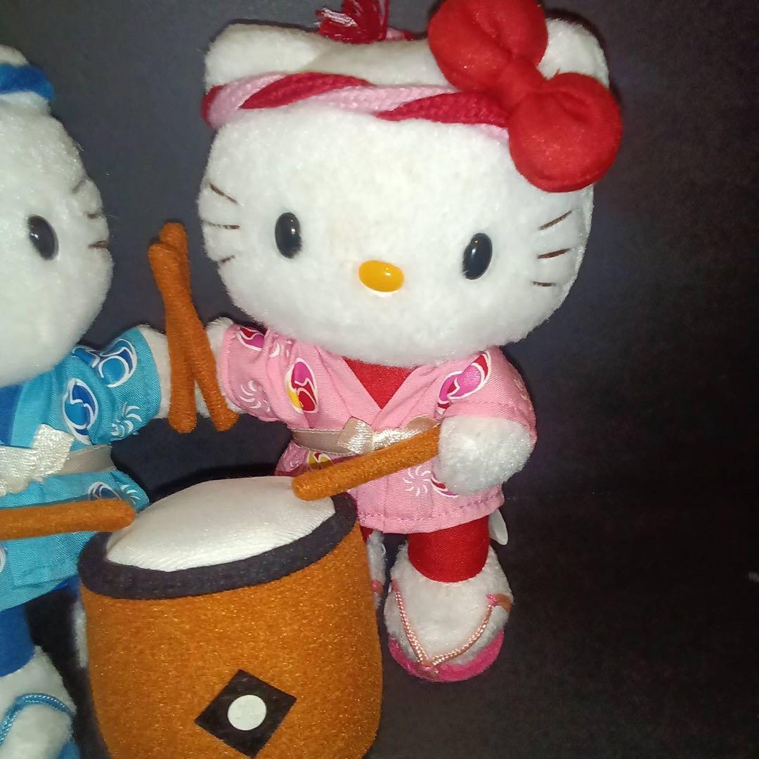 ハローキティ&ディアダニエル ペア お祭りシリーズ 太鼓 ぬいぐるみ