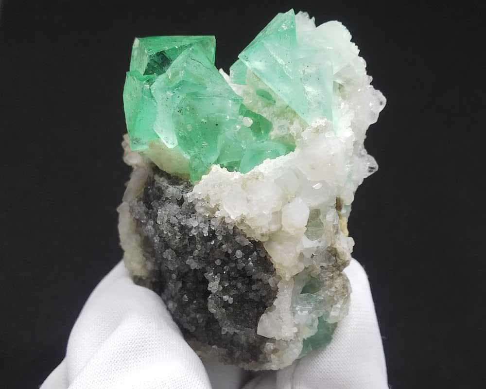 453 フローライト ＆ クォーツ パイライト 蛍石