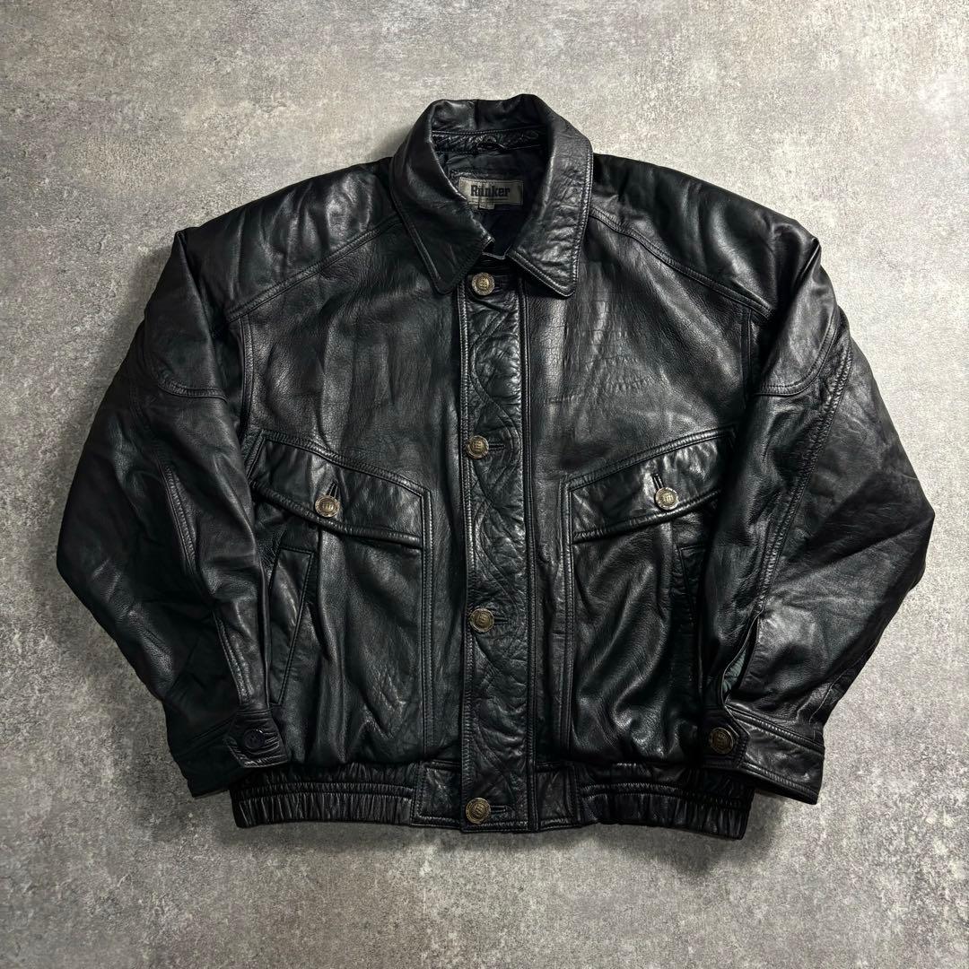 90s vintage 本革 A2 フライトジャケット レザージャケット 黒