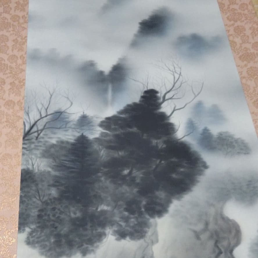 掛け軸 古市丈門 （ 淡彩山水）