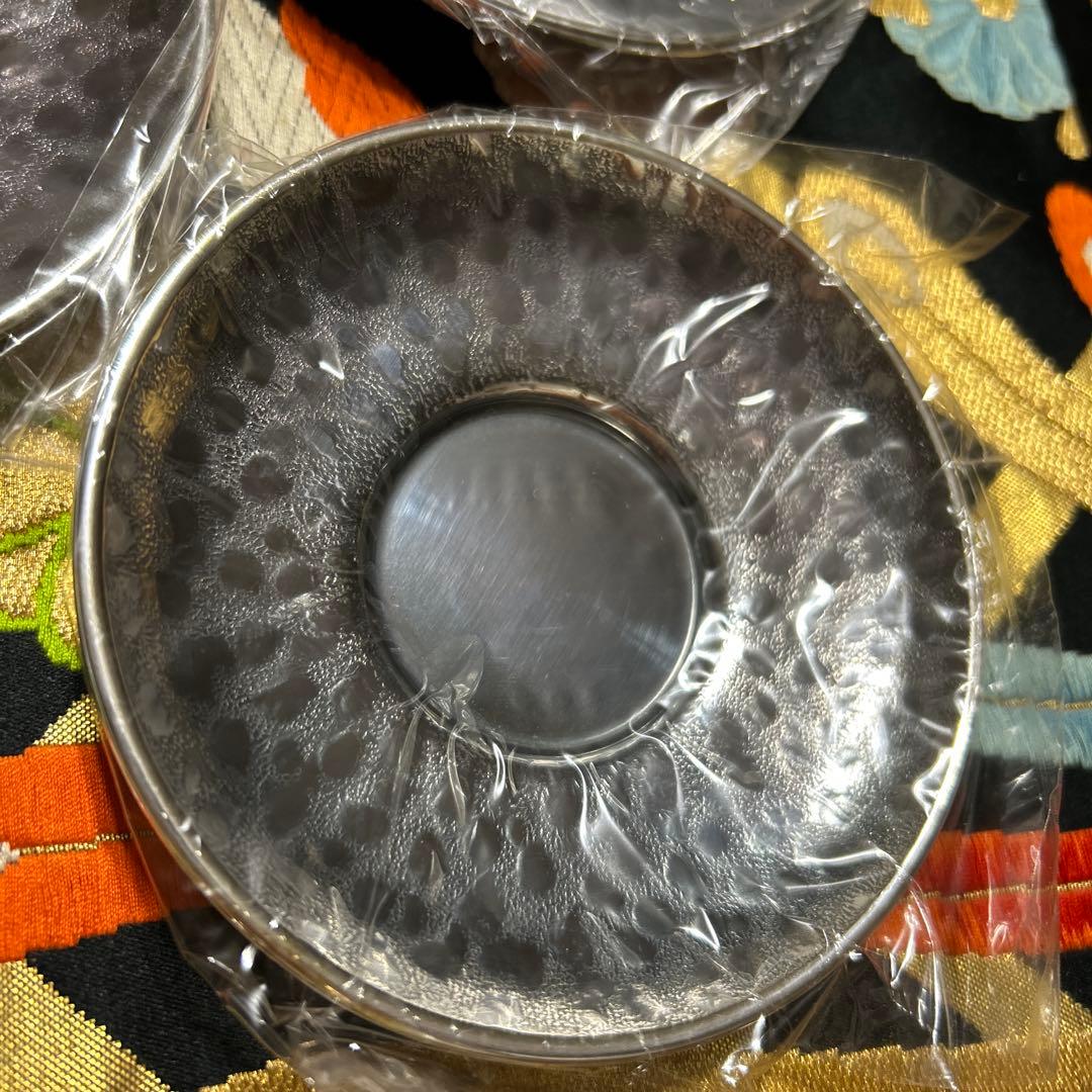 いぶし銀 銀川堂 茶托5枚セット 黄銅製 鎚起銅器