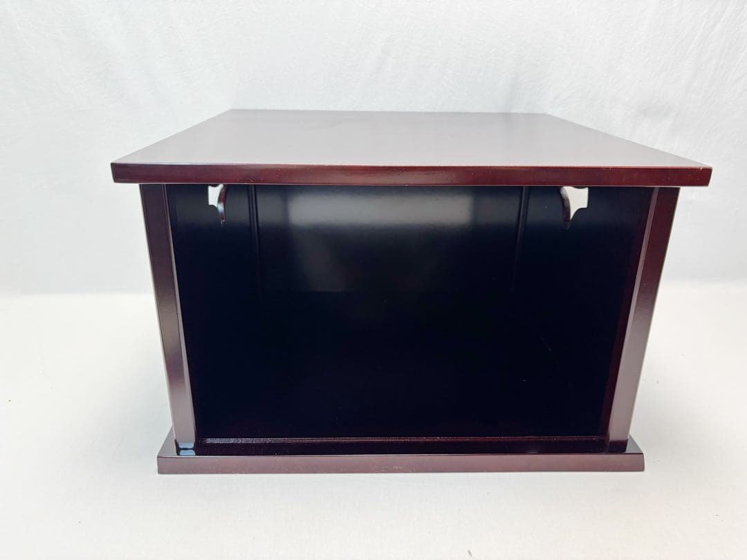 ほぼ未使用 茶道具 小袋棚 表千家 即中斎好写 銀摘み 溜塗 糸目