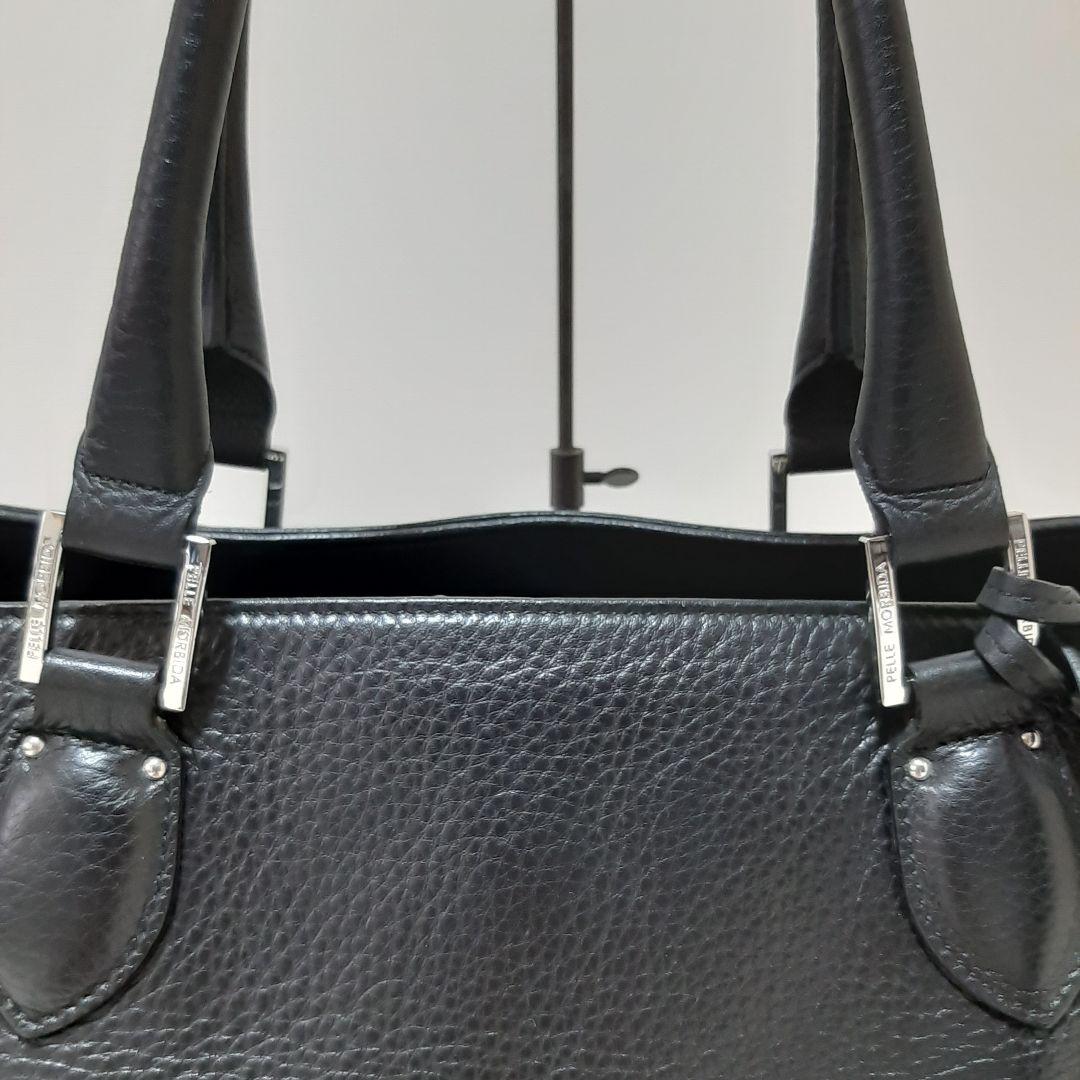 美品　pelle morbida ペッレモルビダ レザー　黒　2way バッグ