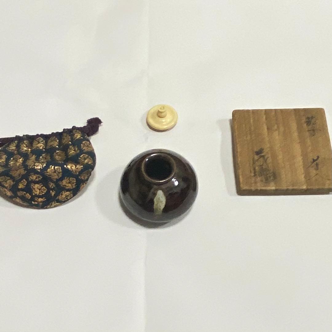 銅製 建水 茶こぼし・錫製茶入 美奈登製/錫茶托 5客セット 煎茶 茶道具