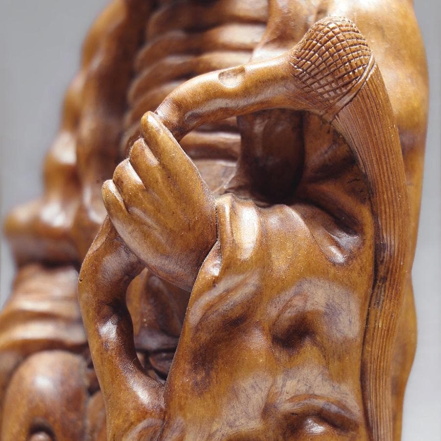 ◾️かっこいい達磨大師 木彫り 彫刻 一刀彫 - メルカリ