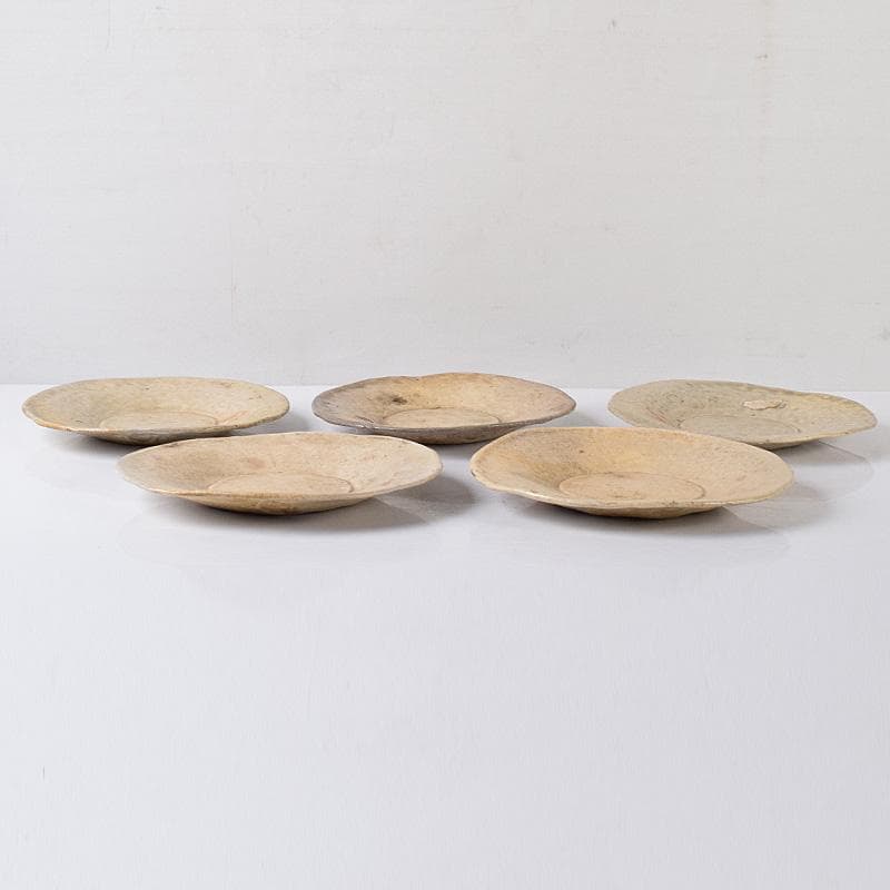 瀬戸焼　古瀬戸　銘々皿　五客　在銘　時代箱付　D　R8256