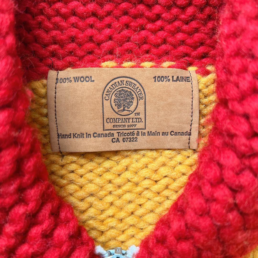 CANADIAN SWEATER　バイカラー　カウチン　ハンドニット　カナダ製