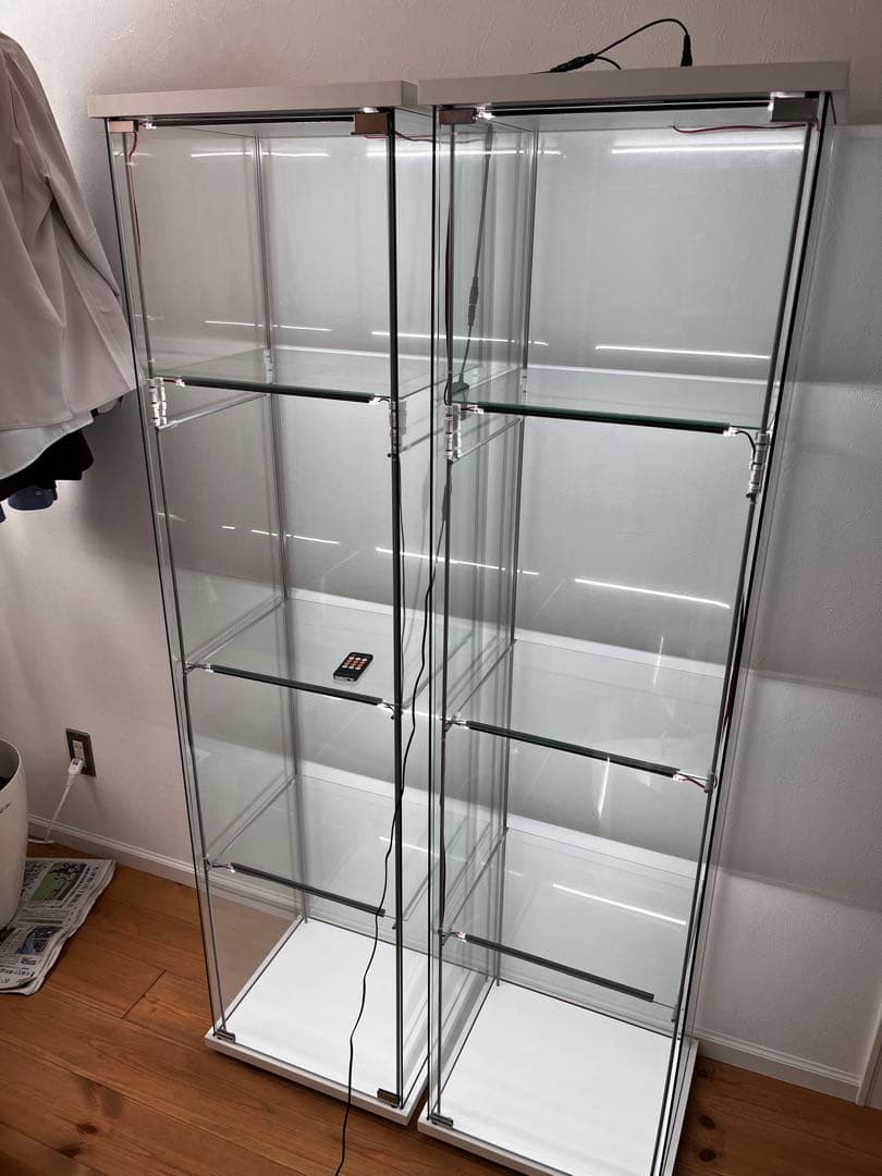 カントリーシャビー キュリオケース タイル天板 背面ミラー 引き出し