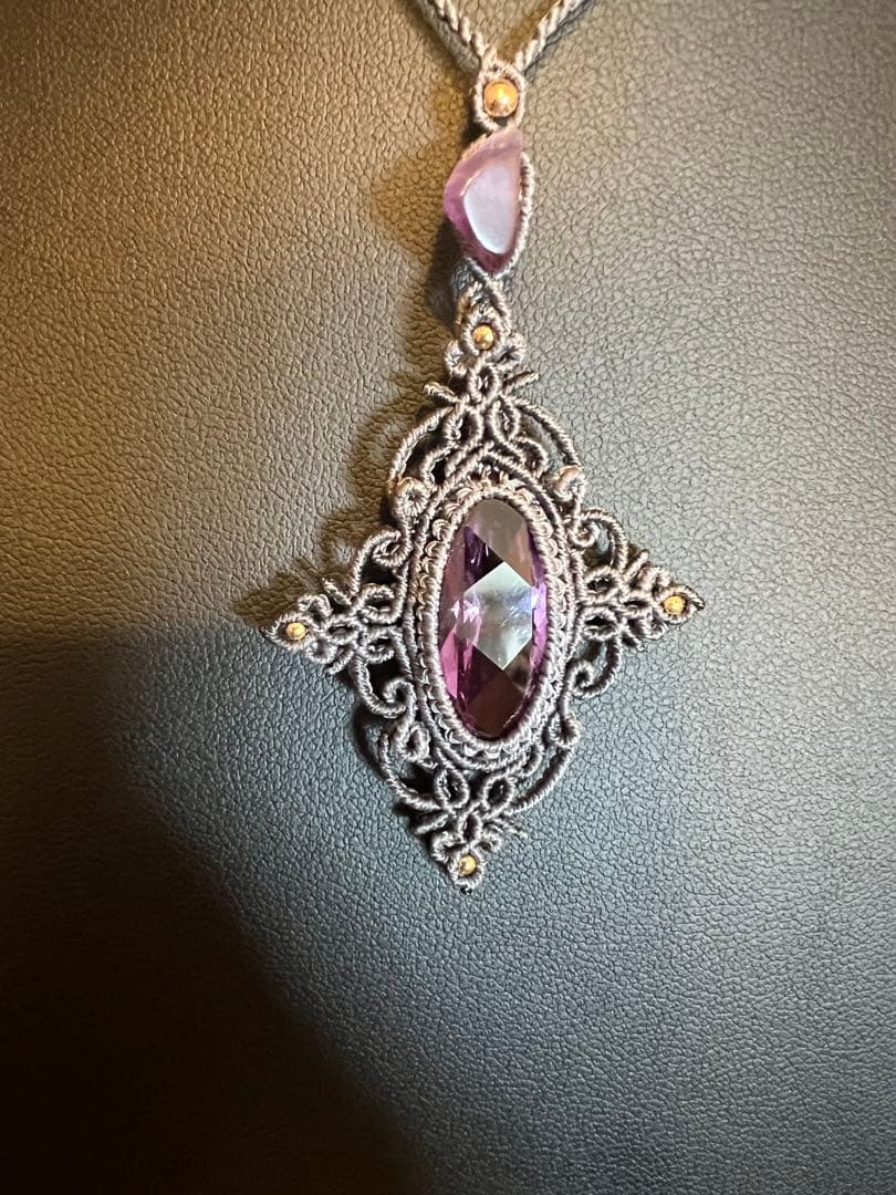 handmade_Luna】マクラメ× アメシスト ネックレス【2点セット】