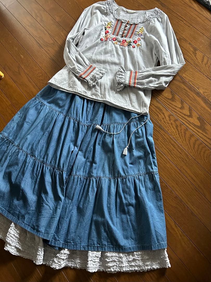 ト*モ様 PINK HOUSE デニムティアードフレアパンツ レディース