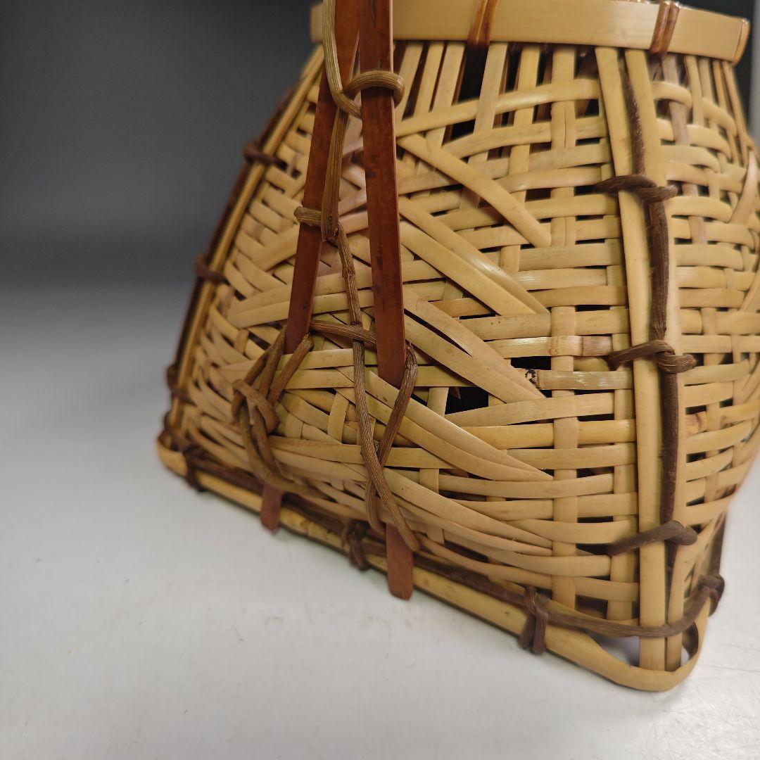 イ830 花籠『島田竹宝斎』『宗全篭 白竹花入 花器 紙