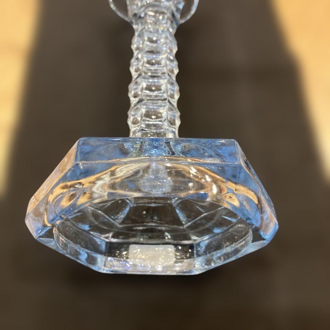 1940年代 アメリカ製ガラス製 八角形 キャンドルホルダー貴重なブルー