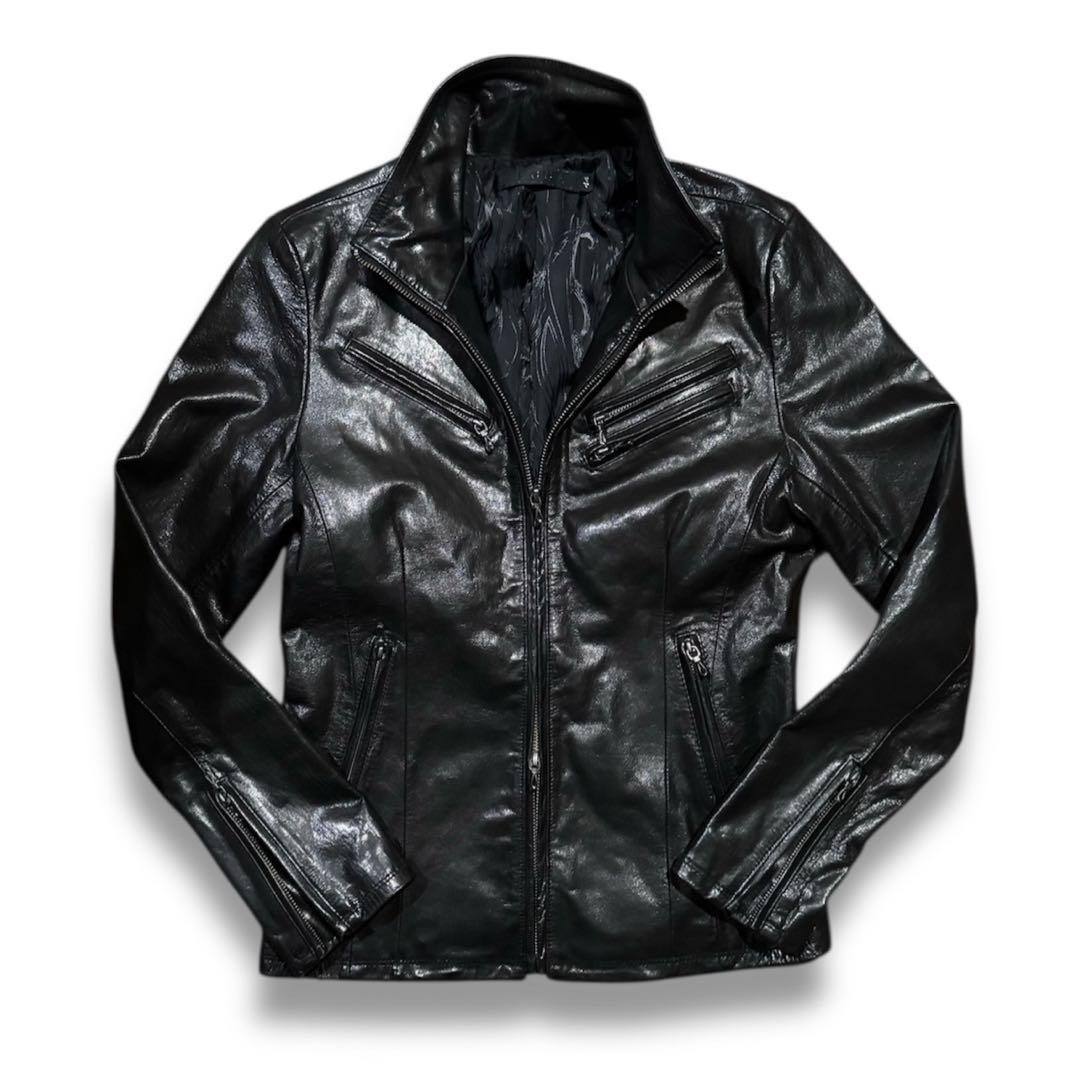 FUGA 光沢 leather jacket 平成 y2k V系 美品 FUGA 光沢 leather