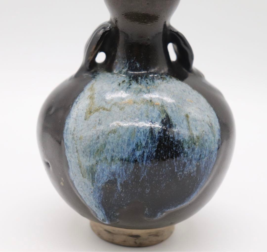 中国 鈞釉蓋耳瓢箪瓶 送料込み0111