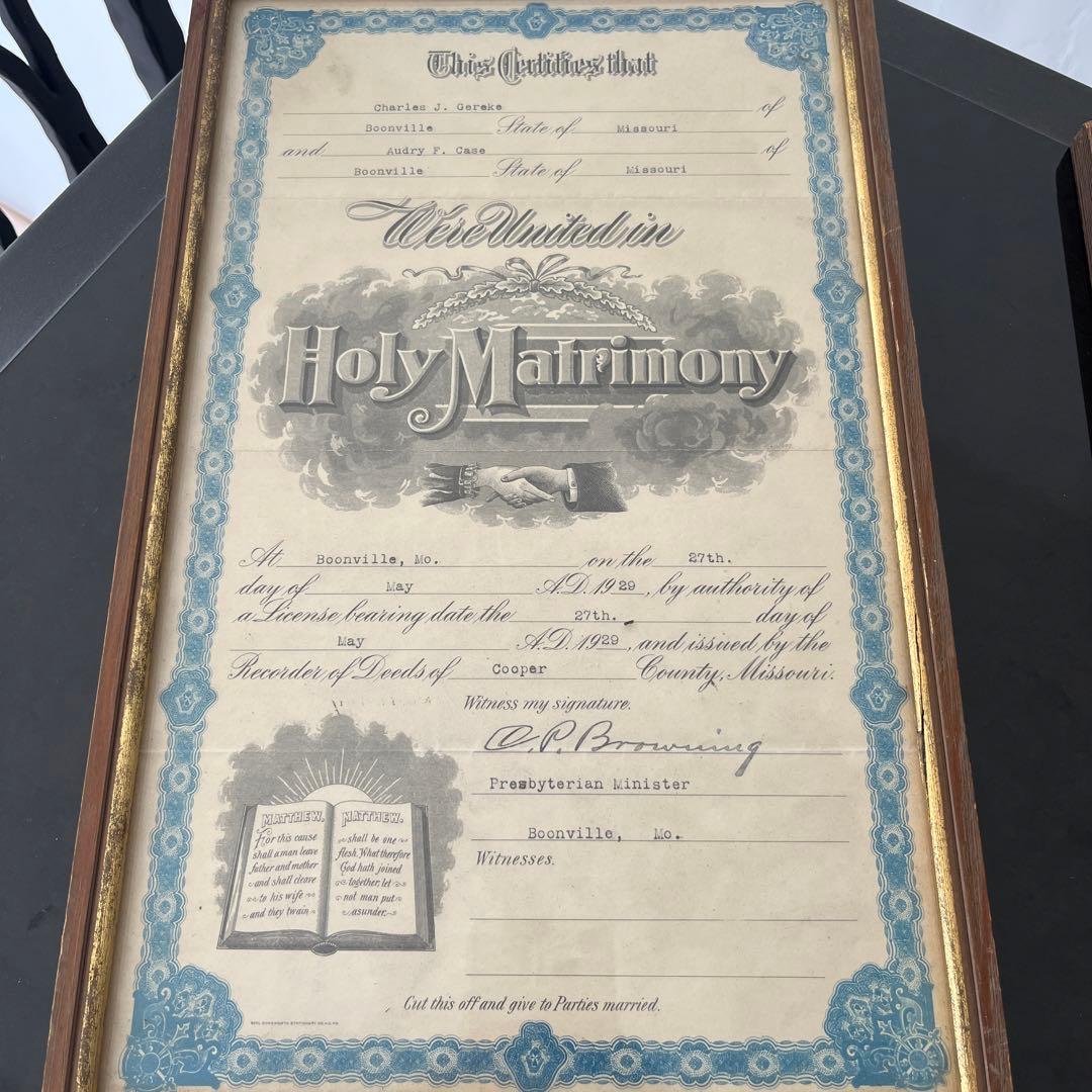 アンティーク】1905, 1920, 1929年のオリジナル•サティフィケート