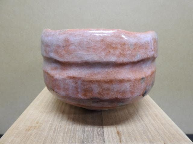 小川長楽 赤茶碗金ツギあり 共箱 MA263