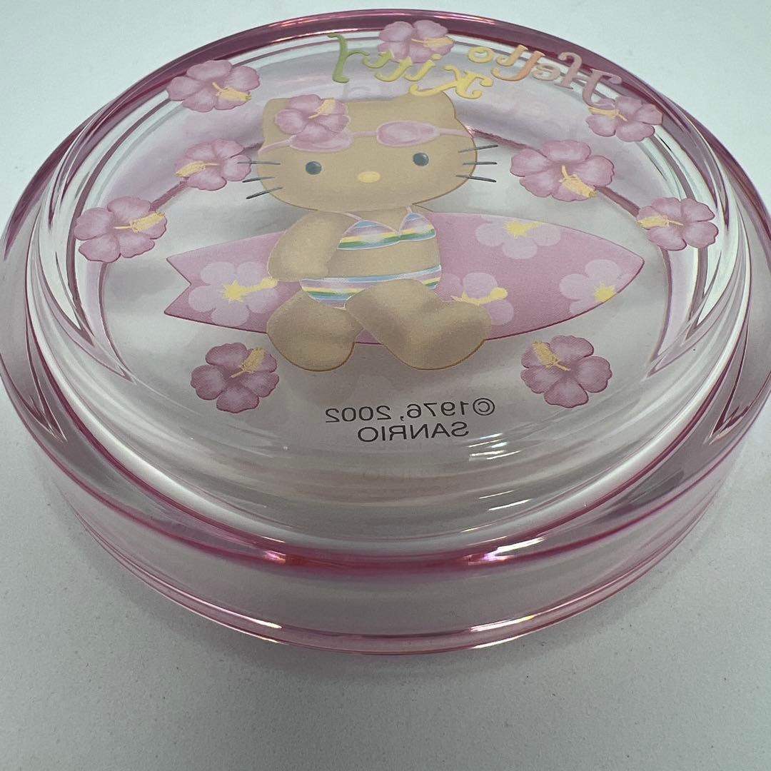 ハローキティ 日焼けキティ ガラストレー　小物入れ　希少レア　レトロ　2002年