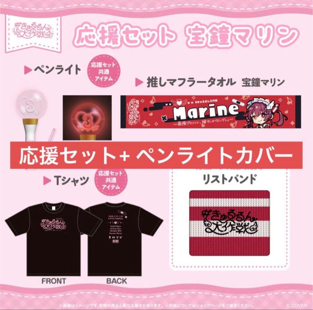 宝鐘マリン 応援セット+ペンライトカバー 3期生ライブ きゅるるん大
