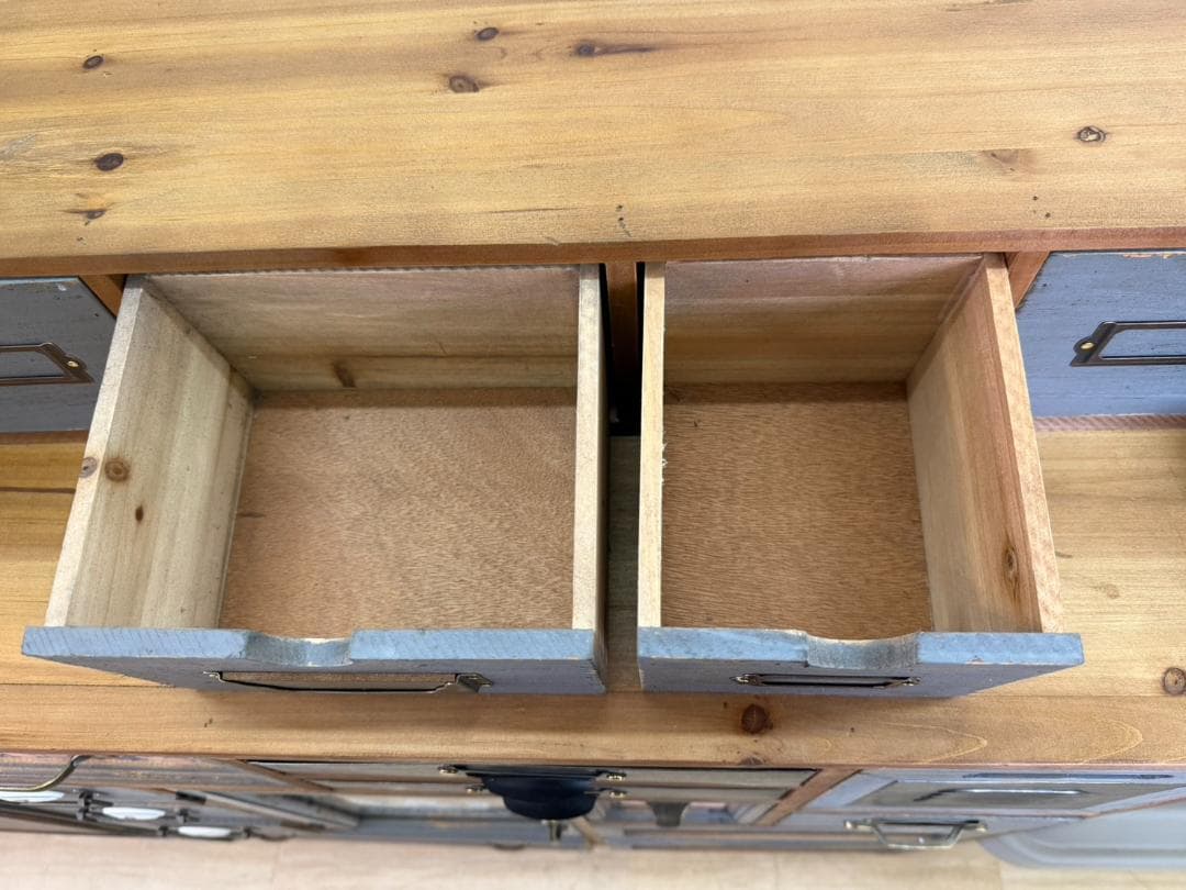 天然木 スチール キャビネット インダストリアル チェスト 引出 レトロ 棚