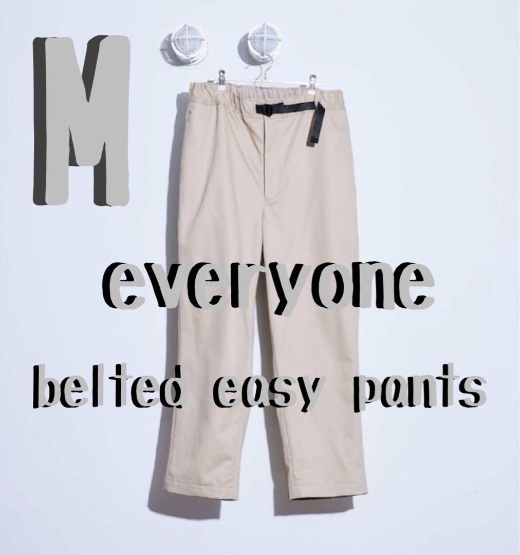 everyone belted easy pants (BEIGE) Lサイズ everyone tokyo BELTED