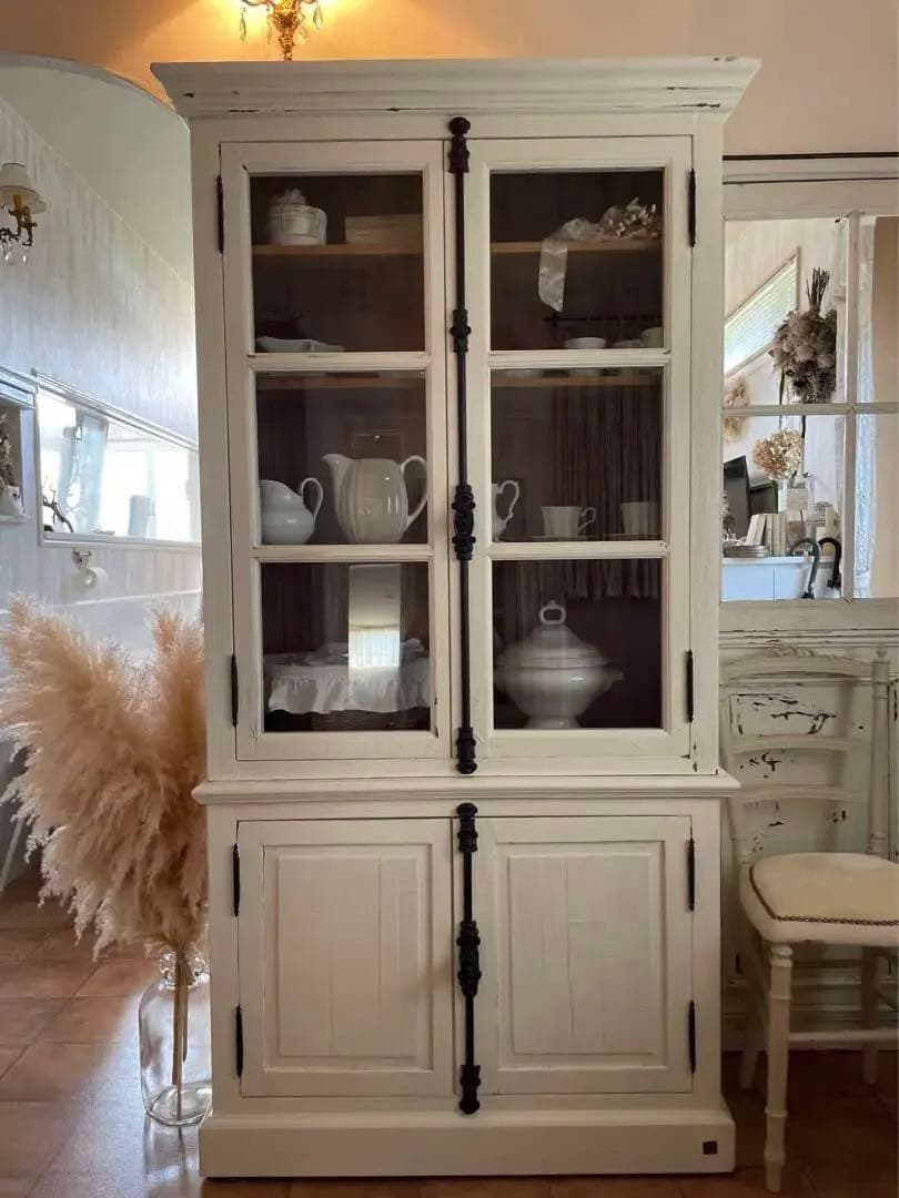 専用page〜✴︎フランスヴィンテージ✴︎グレモン錠ガラスキャビネット