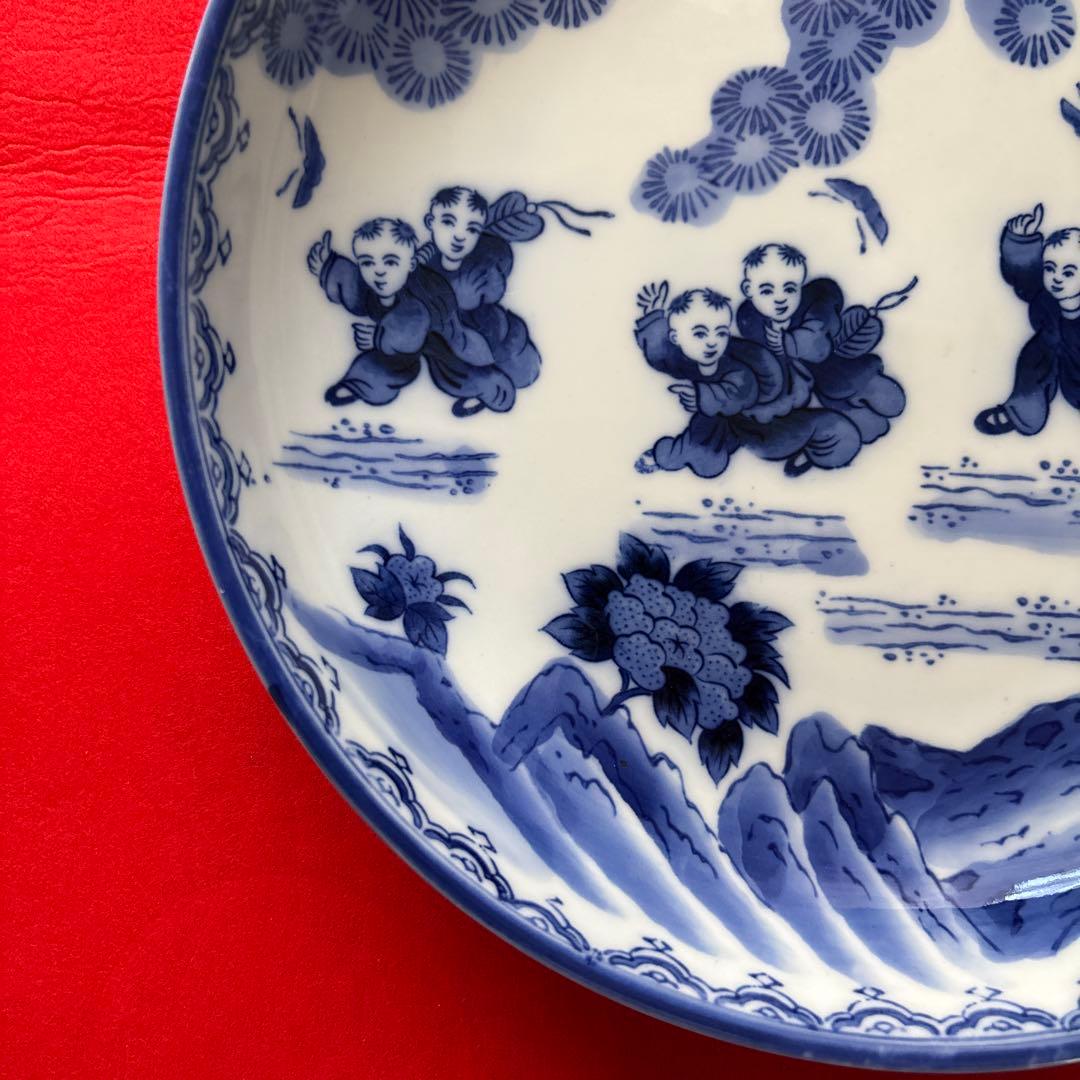 鍋島焼 稚児絵丸皿 （直径27cm）大皿 盛鉢 - メルカリ