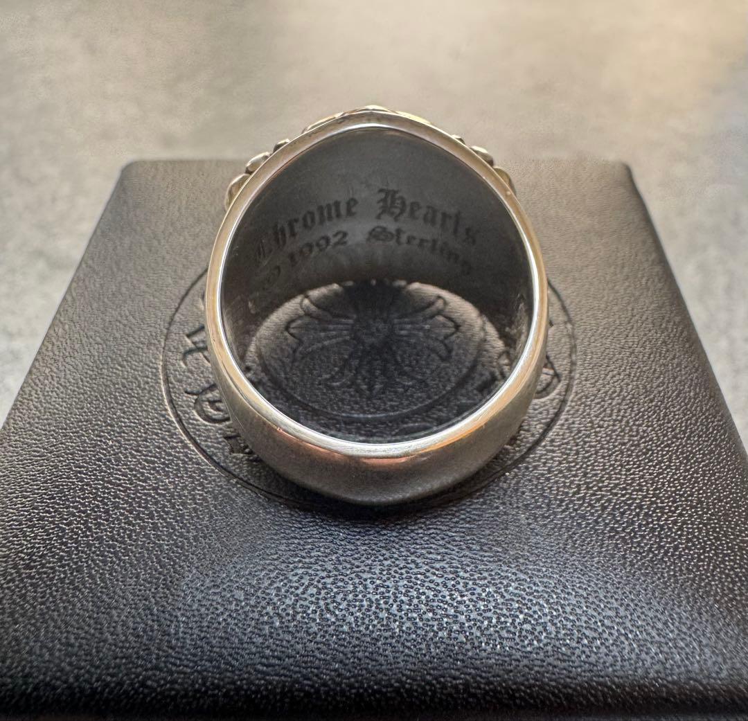 †クロムハーツ† フローラルクロスリング　22号　シルバー925 天然パヴェ