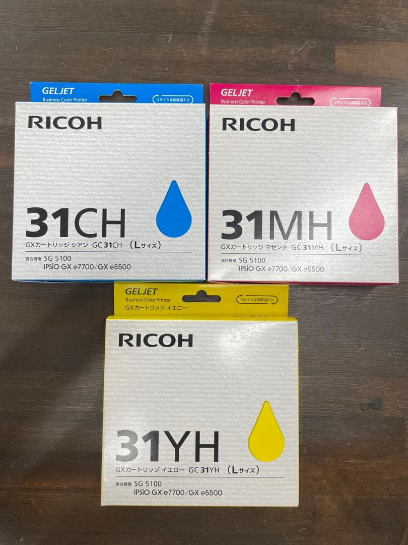RICOH 純正品 GC31 GXカートリッジ(Lサイズ ) 3色セット RICOH 純正品 GC31 GXカートリッジ(Lサイズ ) 3色セット RICOH GC31(L