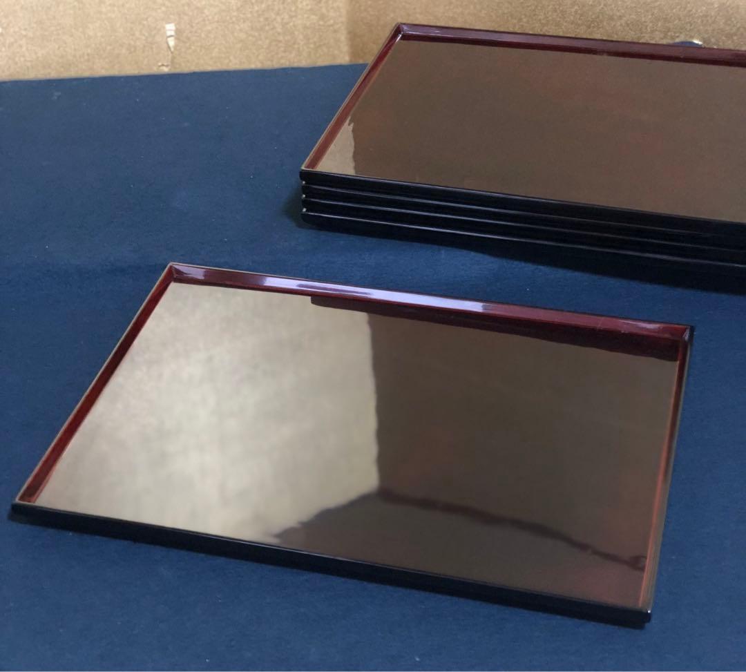 《R》輪島塗 溜塗 卓上膳5客 林漆器店 共箱　251225か3