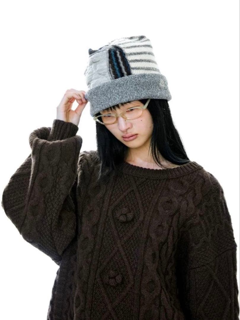 COYSEIO PATCHWORK BEANIE グレー 帽子 - メルカリ