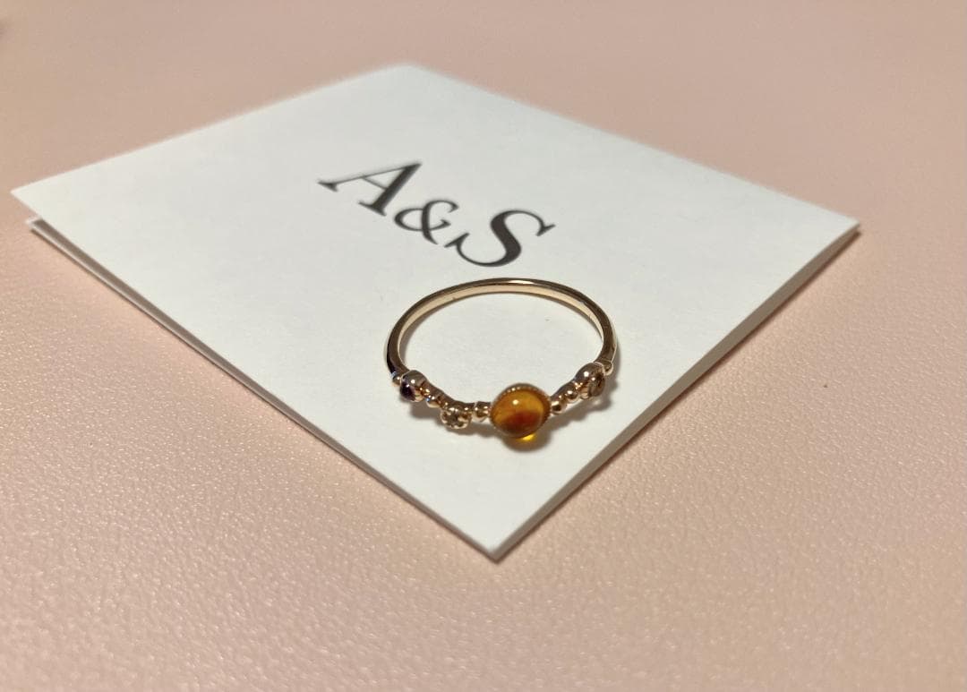 よろしくお願いします★ agete リング 11号 アンバー アメジスト