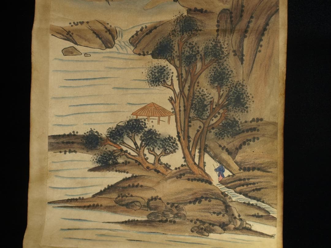 間仕入れ品 中国清時代の人物図 肉筆絵 激安骨董品BD149A7-1