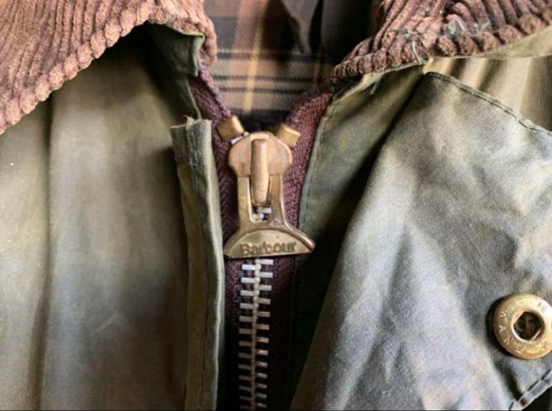 Barbour【英国製】ヴィンテージバブアー　オイルド ジャケットBORDER