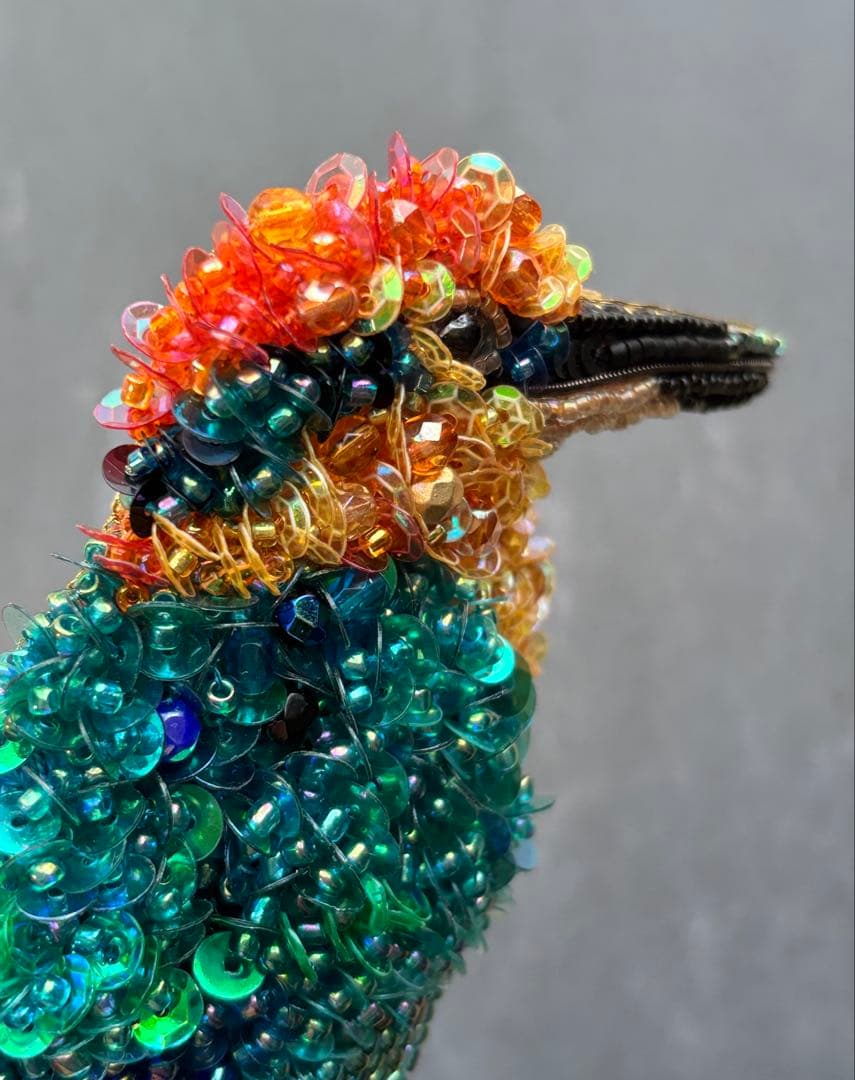 ミヤコショウビン】ビーズ刺繍ブローチバッグチャーム