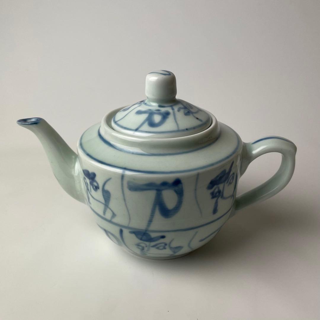 中国茶器 染付 青花 茶壺 急須 茶杯 湯呑 A879 中国 景徳鎮 中国茶器