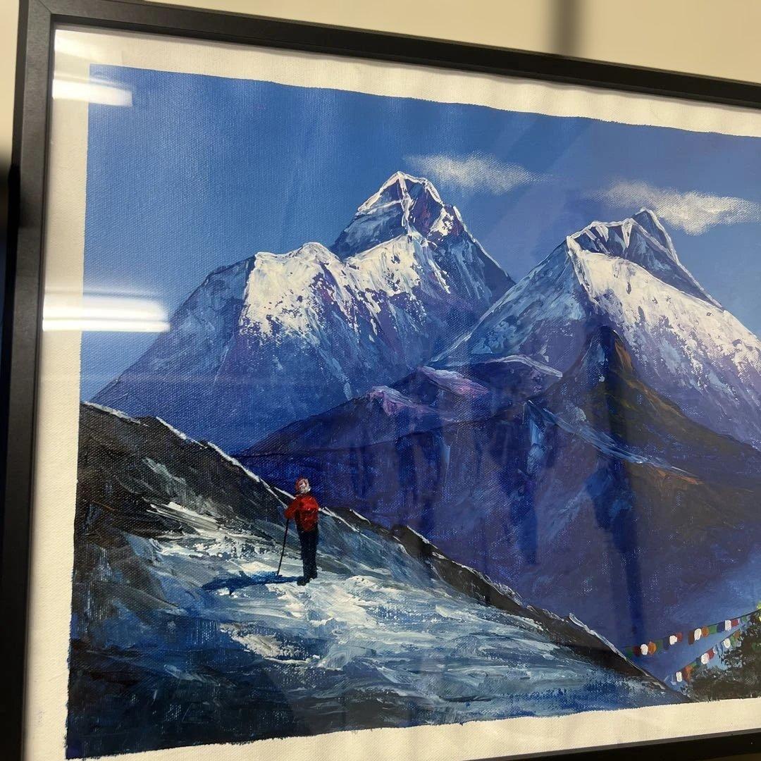 額縁付きネパール エベレスト山岳風景画 / Framed Mt. Everest