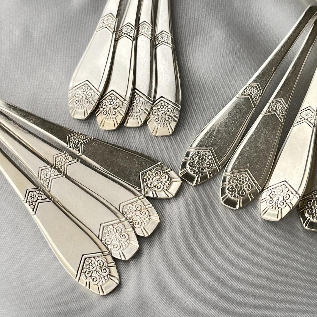 【仏蘭西】 アールデコ コーヒースプーン 12本 14.5cm ケース