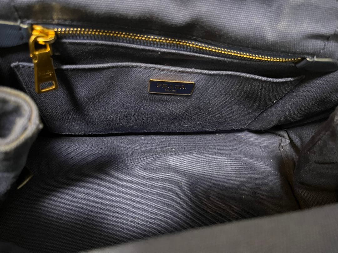 超美品　2wayプラダ　カナパ　ネイビー　Mサイズ