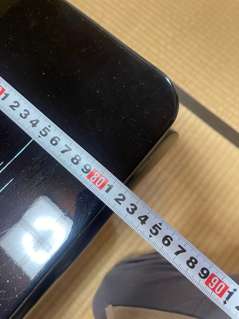 螺鈿細工 鶴 松 木製漆塗り 大型座卓 センターテーブル 黒 ビンテージ