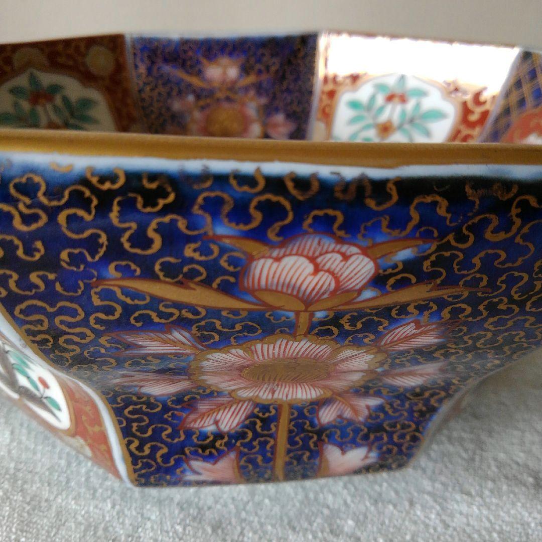 古伊万里 染錦草花 鉢