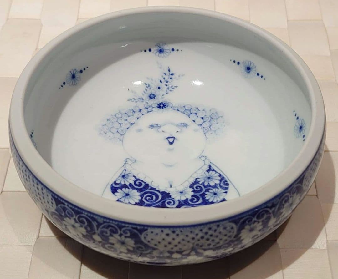 橋本よしこ 蓋物 染付 - 工芸品工場 直営 店