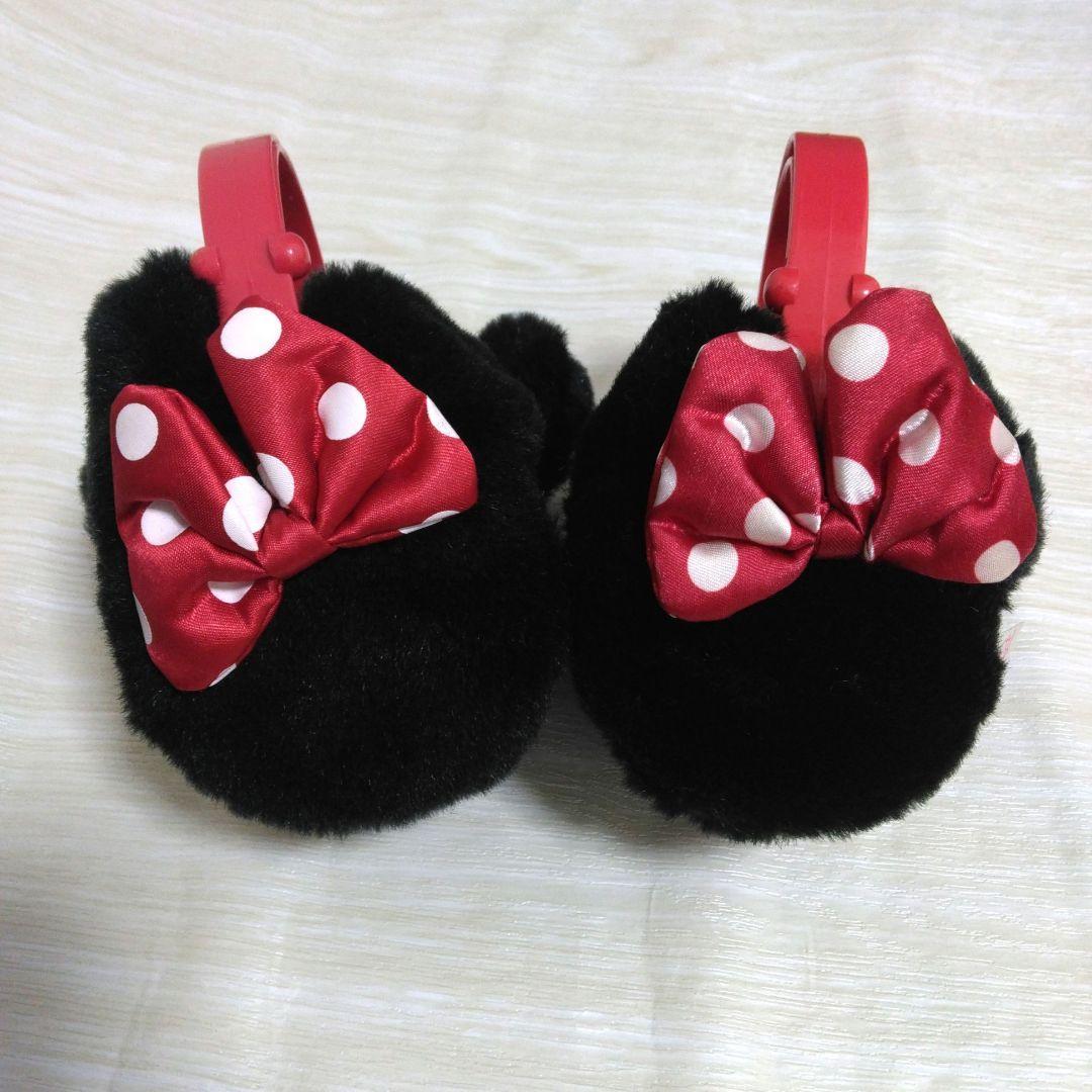 ディズニー ミニー イヤーマフ 赤 ドット リボン 耳当て セット ペア
