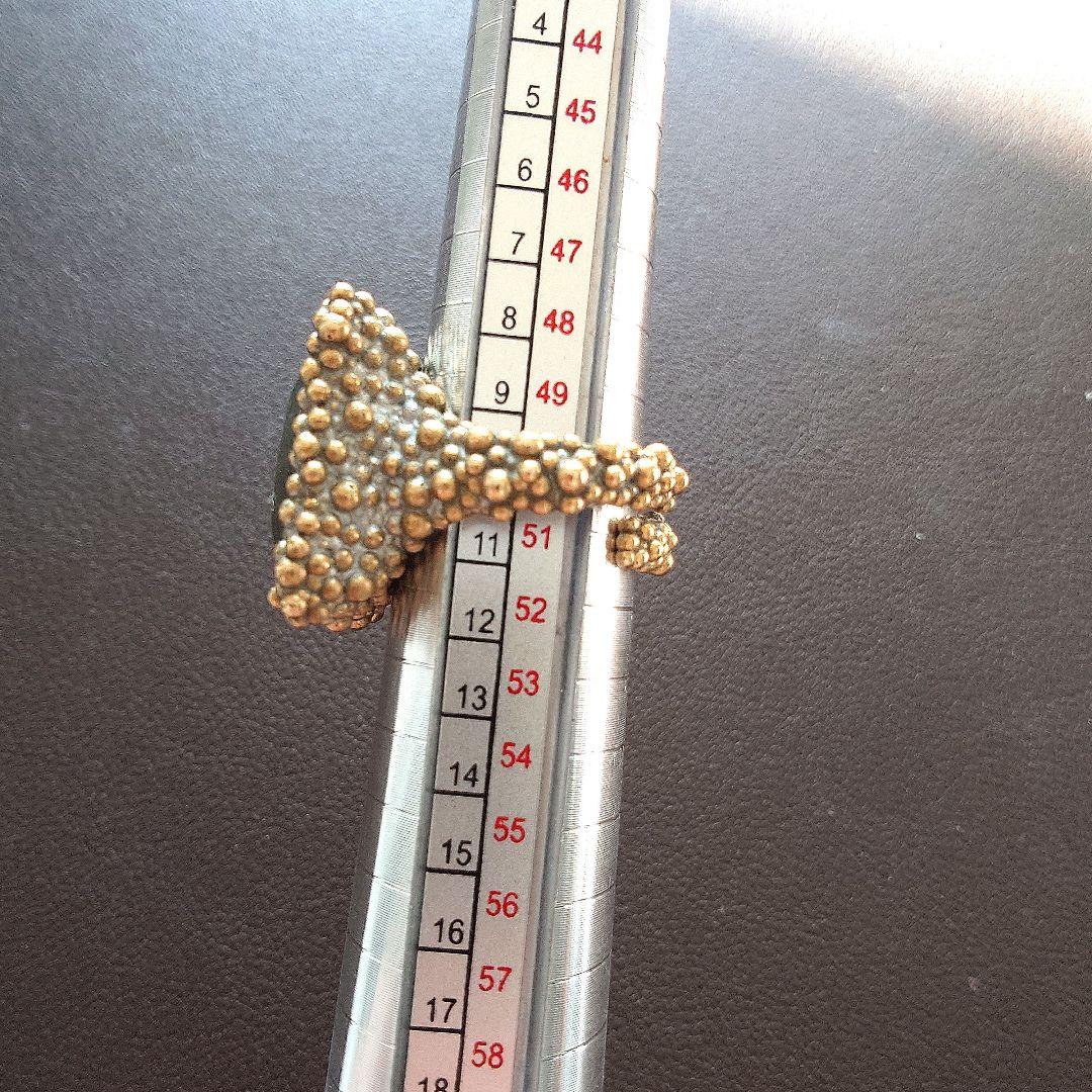 天然石ゴールドトーンリング10号