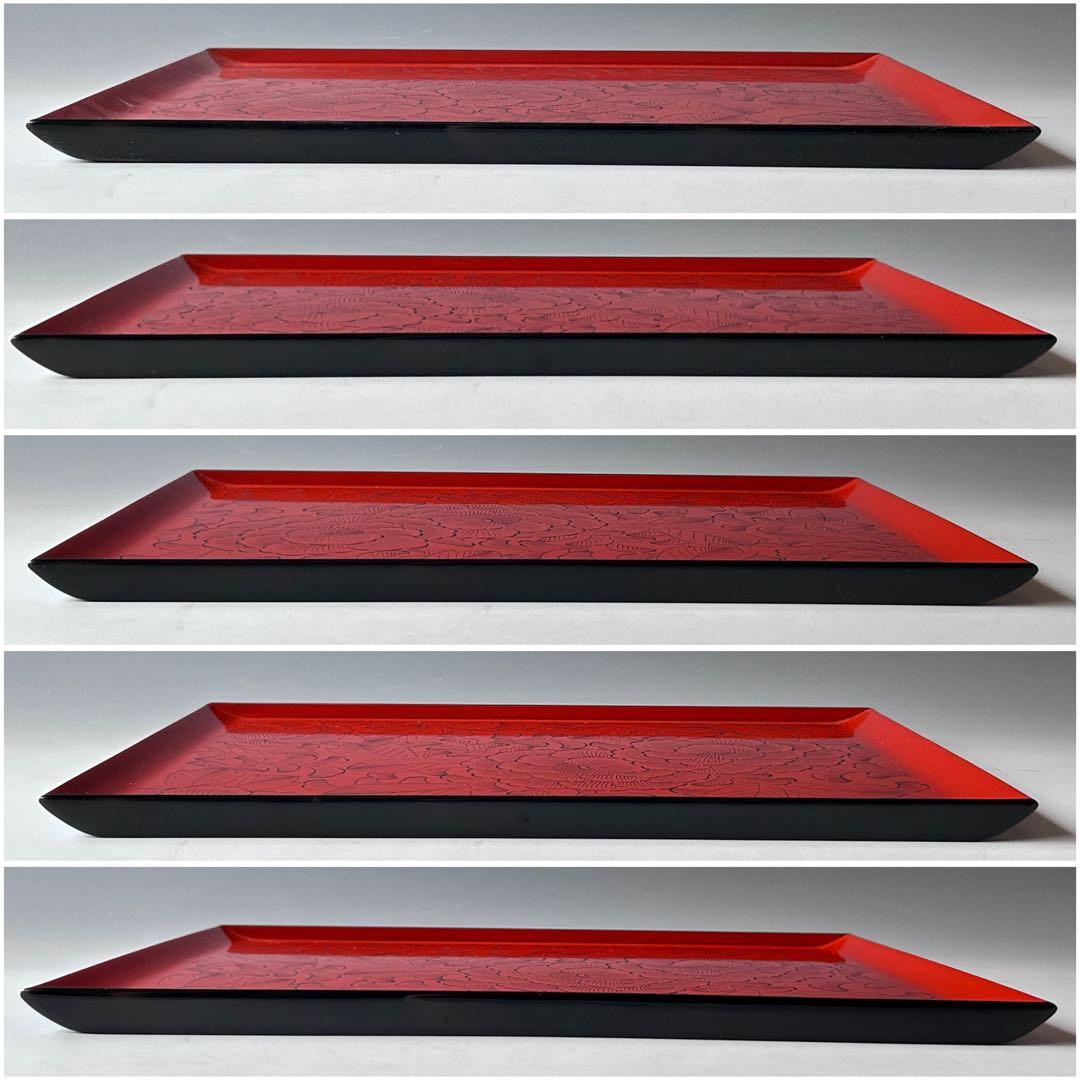 輪島塗 花紋 テーブル膳 五客組 漆器 懐石盆 おもてなし 食器 和食膳