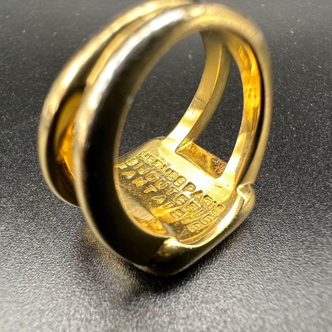 美品✨　エルメス　リング　指輪　コロゾ　ゴールド　セリエ　シェル　1336