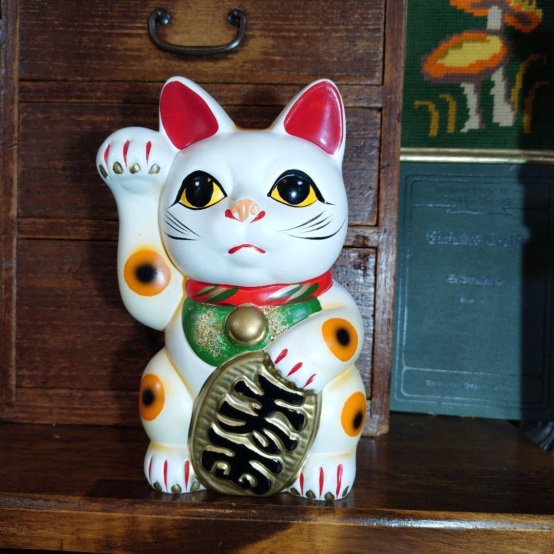 招き猫】陶器 貯金箱 昭和レトロ ヴィンテージ まねきねこ - メルカリ